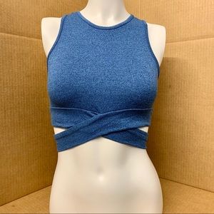 Fashion Nova Wrap Sports Bra Blue